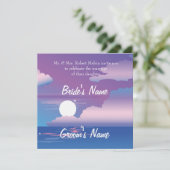 Tropische nacht bruiloft uitnodiging (Staand voorkant)