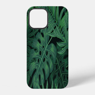 Tropische Nacht Groen: Exotisch Plantenpatroon iPhone 12 Hoesje