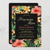 Tropische nacht Hawaiian Luau uitnodiging (Voorkant / Achterkant)