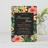 Tropische nacht Hawaiian Luau uitnodiging (Staand voorkant)