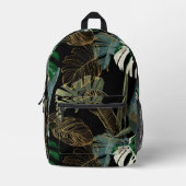 Tropische nacht  palm, banaan, plant, goud bedrukte rugzak (Voorkant)