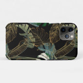 Tropische nacht  palm, banaan, plant, goud Case-Mate iPhone case (Achterkant (horizontaal))