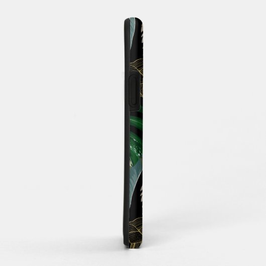 Tropische nacht  palm, banaan, plant, goud Case-Mate iPhone case (Achterkant/rechts)