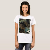 Tropische nacht palm, banaan, plant, goud t-shirt (Voorkant volledig)