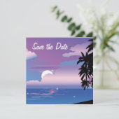 Tropische nacht Save the Date Wedding Invitat (Staand voorkant)