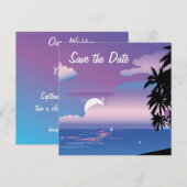 Tropische nacht Save the Date Wedding Invitat (Voorkant / Achterkant)