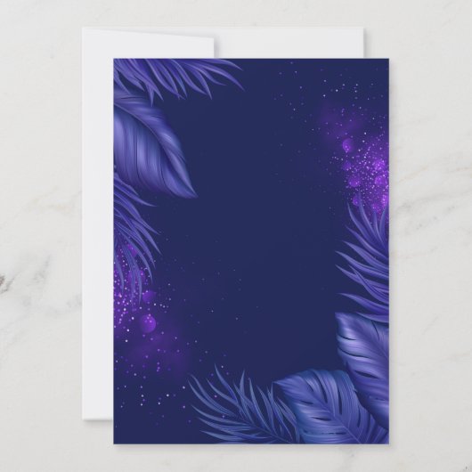 Tropische Nacht Verjaardag Uitnodiging Feest (Achterkant)