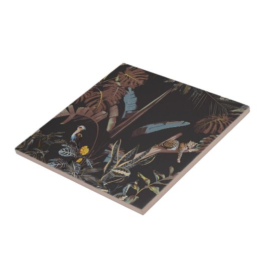 Tropische nacht  wilde patroon. tegeltje (Zijkant)