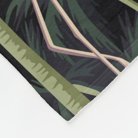 Tropische nacht  wilde vogels flamingo, palm t fleece deken (Hoek)