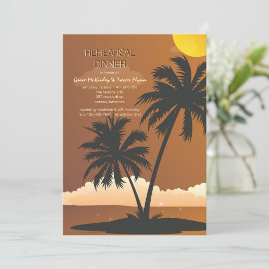 Tropische nachtelijke repetitie kaart (Staand voorkant)