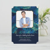 Tropische Nachtfoto uitnodiging (Staand voorkant)