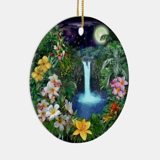 Tropische nachtingen keramisch ornament (Rechts)