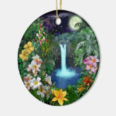 Tropische nachtingen keramisch ornament (Links)