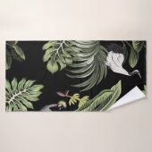 Tropische  nachtkraanvogel, palmbomen, verbod badhanddoek (Badhanddoek)