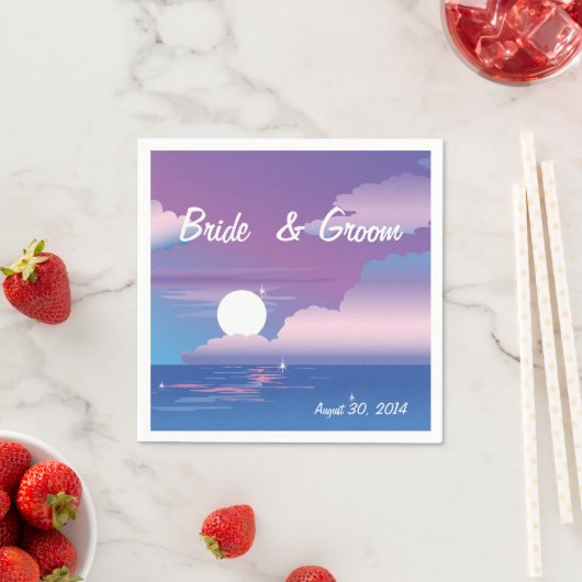 Tropische nachtweddenschap servet (Insitu)