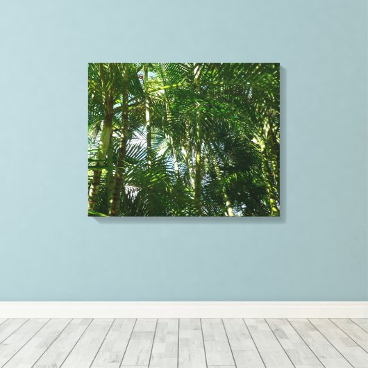 Tropische Natuur bos van palmbomen Canvas Afdruk (Insitu (Houten vloer))
