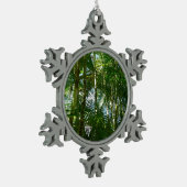 Tropische Natuur bos van palmbomen Tin Sneeuwvlok Ornament (Links)