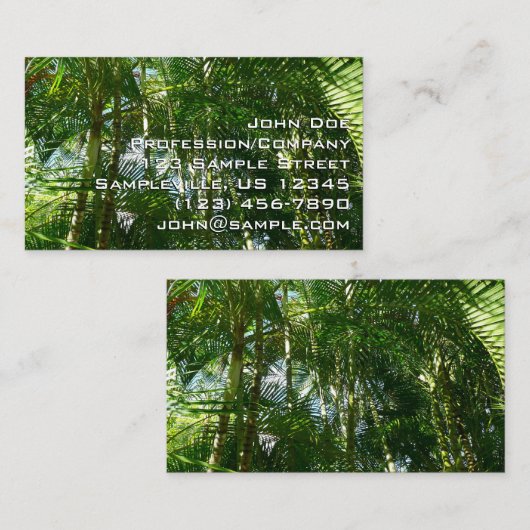 Tropische Natuur bos van palmbomen Visitekaartje (Voorkant / Achterkant)