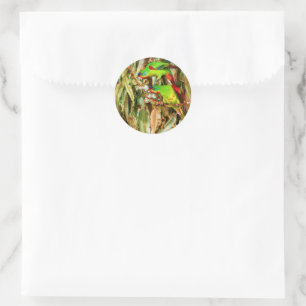 Tropische Natuur Groene vogels Ronde Sticker