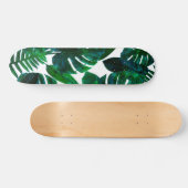 Tropische natuur Monstera watercolor schilderij, B Persoonlijk Skateboard (Horizontaal)