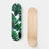 Tropische natuur Monstera watercolor schilderij, B Persoonlijk Skateboard (Voorkant)