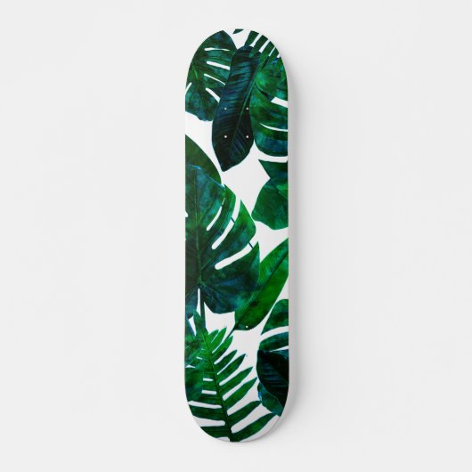 Tropische natuur Monstera watercolor schilderij, B Persoonlijk Skateboard (Voorkant)