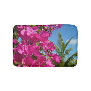 Tropische Natuur van Bougainvillea en Palm Badmat