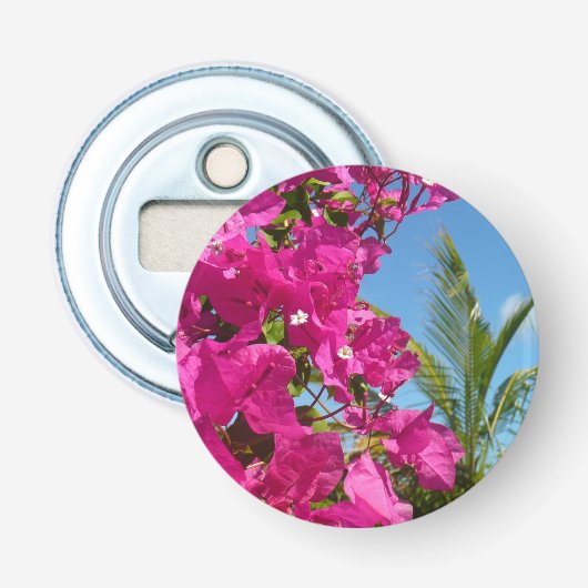Tropische Natuur van Bougainvillea en Palm Button Flesopener (Voorkant)