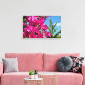 Tropische Natuur van Bougainvillea en Palm Canvas Afdruk (Insitu (Woonkamer))