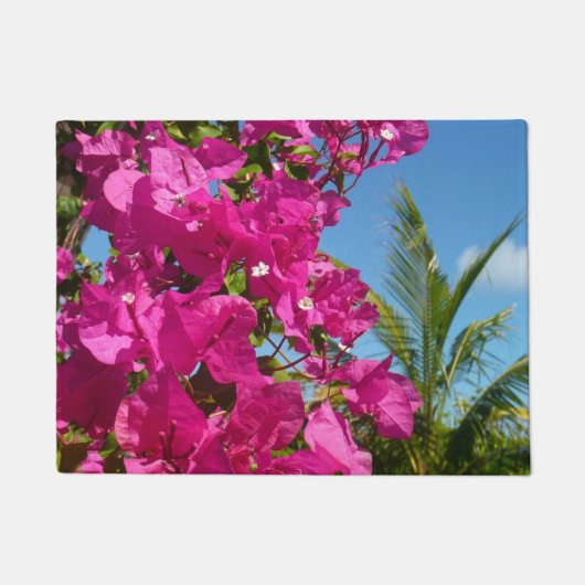 Tropische Natuur van Bougainvillea en Palm Deurmat (Voorkant)