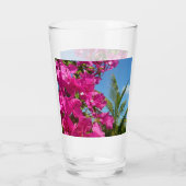Tropische Natuur van Bougainvillea en Palm Glas (Achterkant)