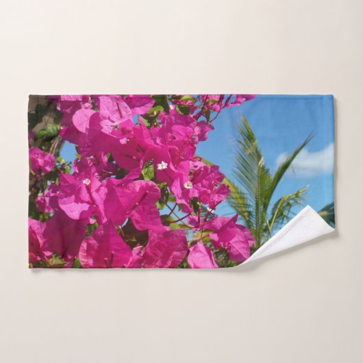 Tropische Natuur van Bougainvillea en Palm Handdoek (Handdoek)