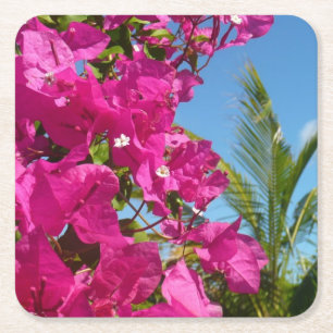Tropische Natuur van Bougainvillea en Palm Kartonnen Onderzetters