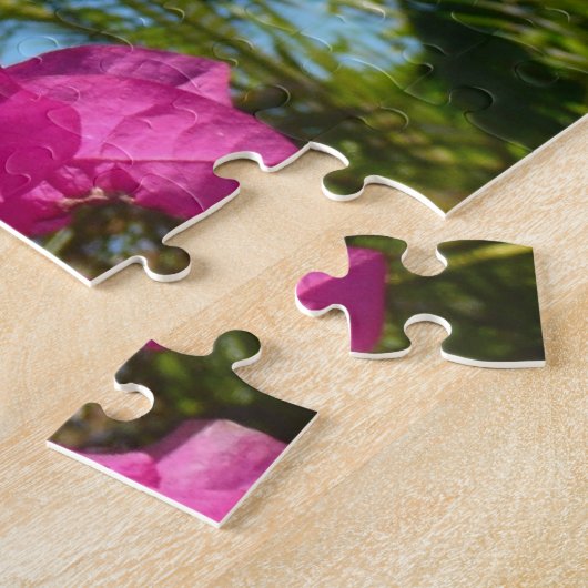 Tropische Natuur van Bougainvillea en Palm Legpuzzel (Zijkant)