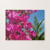 Tropische Natuur van Bougainvillea en Palm Legpuzzel (Horizontaal)