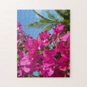 Tropische Natuur van Bougainvillea en Palm Legpuzzel (Verticaal)