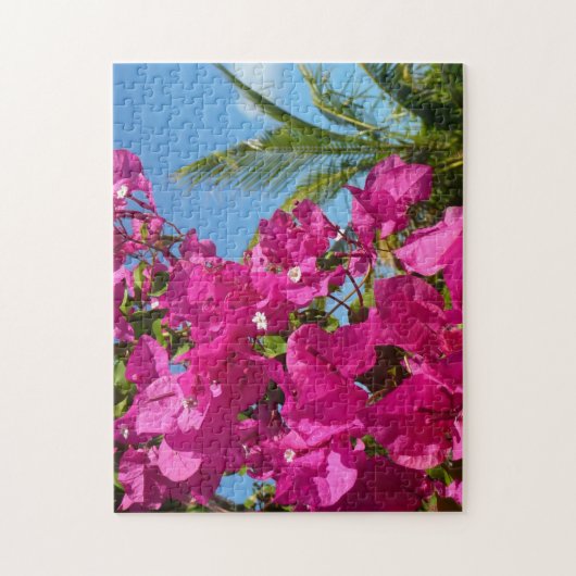 Tropische Natuur van Bougainvillea en Palm Legpuzzel (Verticaal)