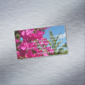 Tropische Natuur van Bougainvillea en Palm Magnetisch Visitekaartje (Voorbeeld)