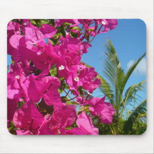 Tropische Natuur van Bougainvillea en Palm Muismat