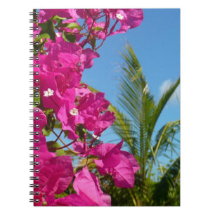 Tropische Natuur van Bougainvillea en Palm Notitieboek