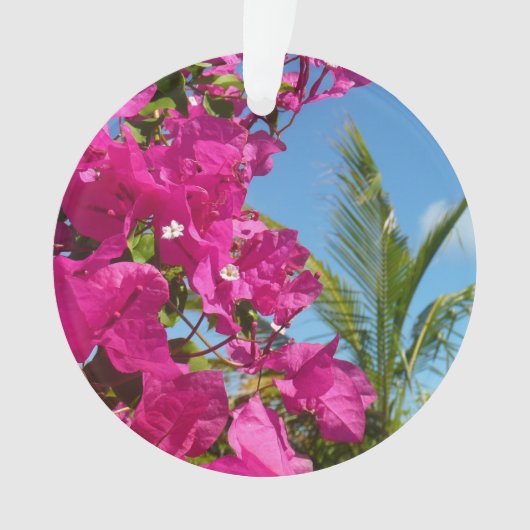 Tropische Natuur van Bougainvillea en Palm Ornament (voorkant)