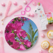 Tropische Natuur van Bougainvillea en Palm Papieren Bordje (Feest)