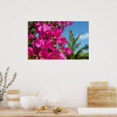 Tropische Natuur van Bougainvillea en Palm Poster (Keuken)