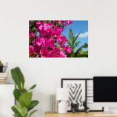 Tropische Natuur van Bougainvillea en Palm Poster (Thuiskantoor)