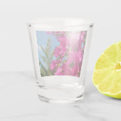 Tropische Natuur van Bougainvillea en Palm Shot Glas (Achterkant)