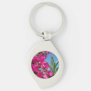 Tropische Natuur van Bougainvillea en Palm Sleutelhanger