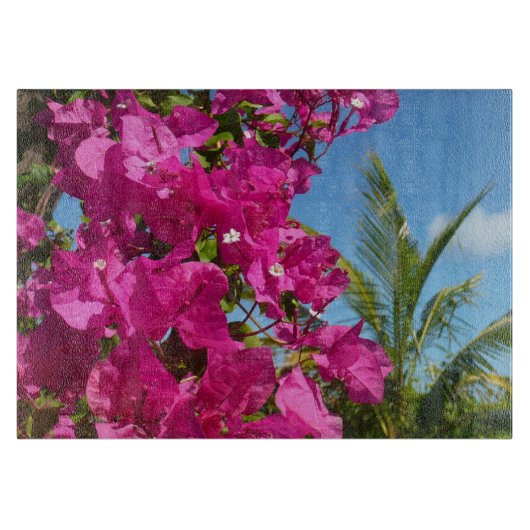 Tropische Natuur van Bougainvillea en Palm Snijplank (Voorkant)