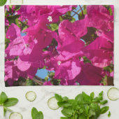 Tropische Natuur van Bougainvillea en Palm Theedoek (Gevouwen)