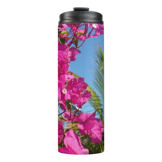 Tropische Natuur van Bougainvillea en Palm Thermosbeker (Voorkant)