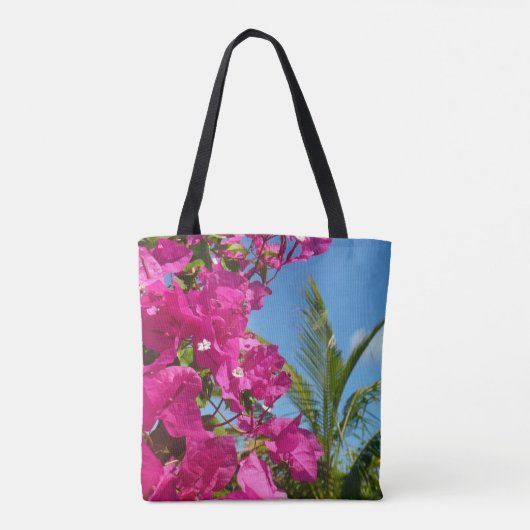 Tropische Natuur van Bougainvillea en Palm Tote Bag (Achterkant)